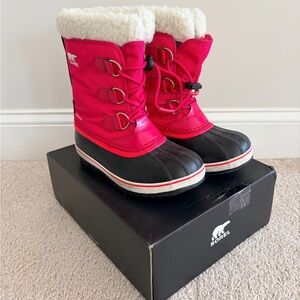 Sorel Pink and Black Snow Boots